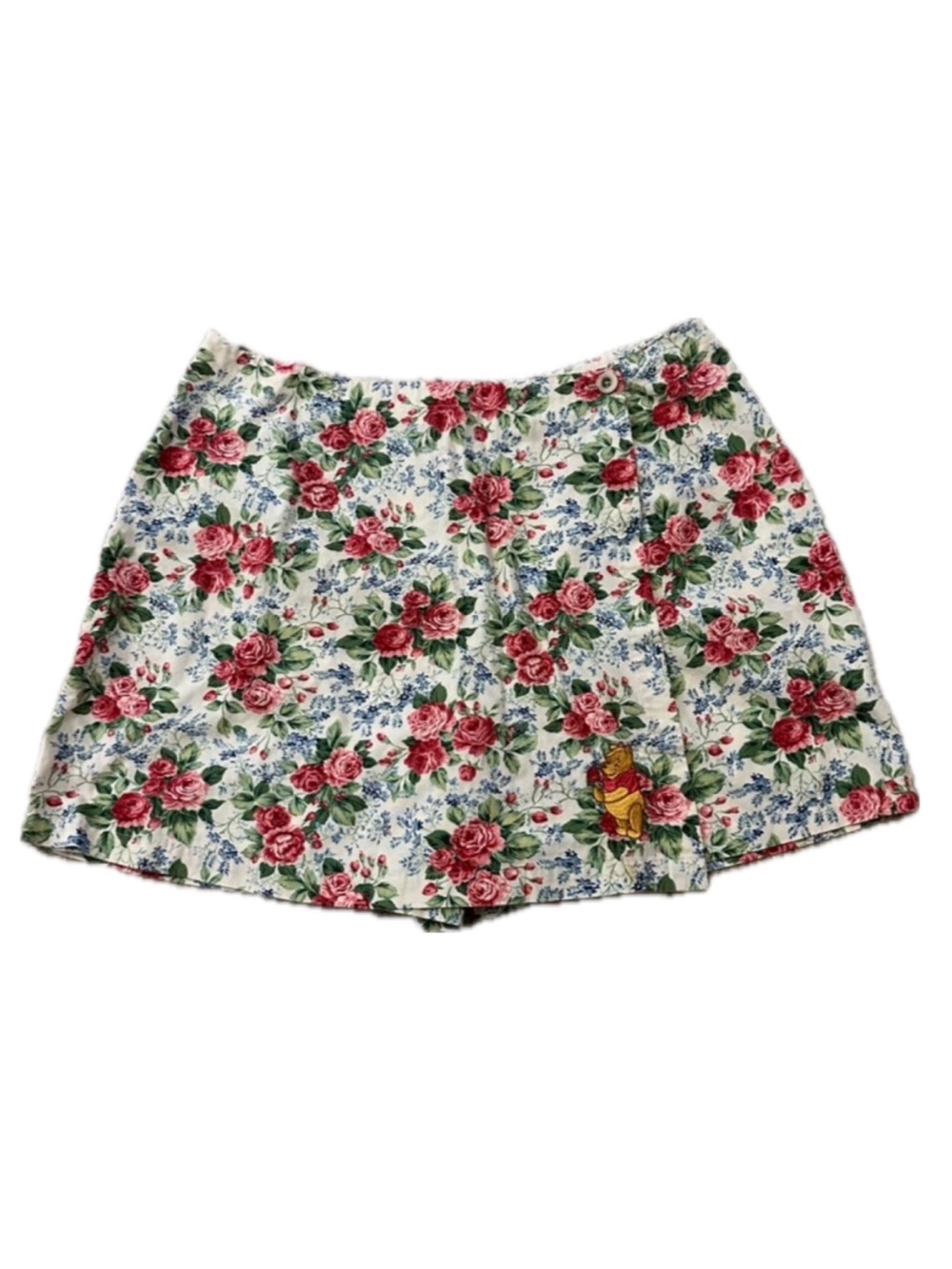 Disney Winnie the Pooh Cream and Pink Floral High Waist Women’s Skort